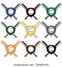 set of baseball crests