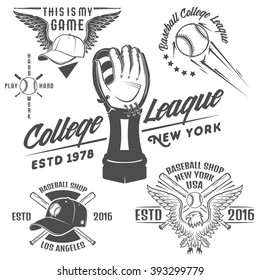 Set of baseball emblems and logo.