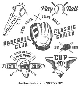 Set of baseball emblems and logo.