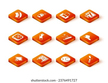 Set Baseball field, mechanical scoreboard, Monitor with baseball game, sock, bat, Broken and cap icon. Vector