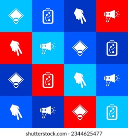 Set Baseball field, Planning strategy, glove and Megaphone icon. Vector