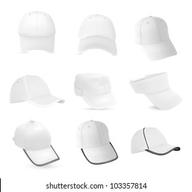 Set of baseball hats templates.