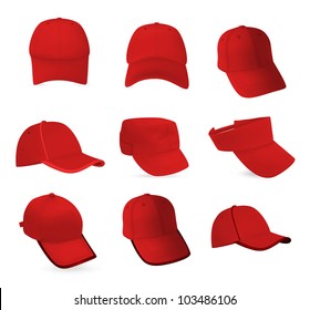 Set of baseball hats templates.