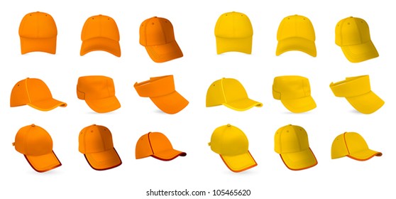 Set of baseball hats templates.