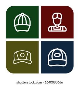 Set of baseball icons. Such as Baseball cap, Athlete, Cap , baseball icons