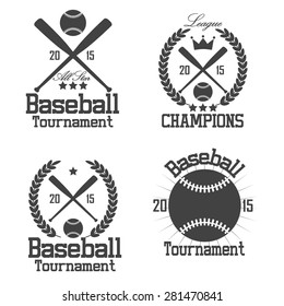  Set of baseball labels and badges