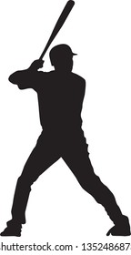 Set of Baseball player silhouette vector