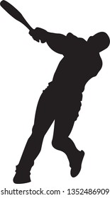 Set of Baseball player silhouette vector