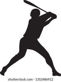 Set of Baseball player silhouette vector