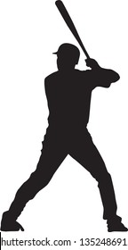 Set of Baseball player silhouette vector