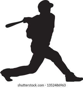 Set of Baseball player silhouette vector