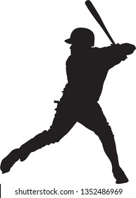 Set of Baseball player silhouette vector