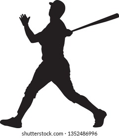 Set of Baseball player silhouette vector