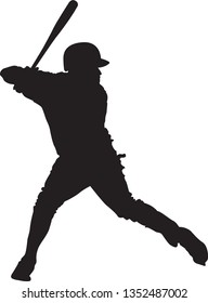 Set of Baseball player silhouette vector