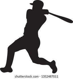 Set of Baseball player silhouette vector