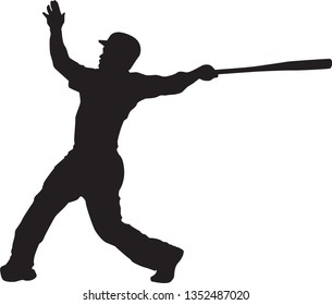 Set of Baseball player silhouette vector