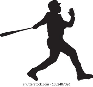 Set of Baseball player silhouette vector
