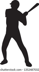 Set of Baseball player silhouette vector