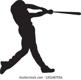 Set of Baseball player silhouette vector