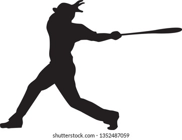 Set of Baseball player silhouette vector