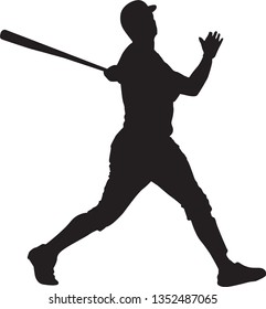 Set of Baseball player silhouette vector