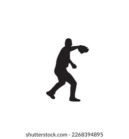 Set of Baseball player silhouette vector, Softball silhouette collection 