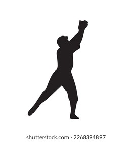 Set of Baseball player silhouette vector, Softball silhouette collection 