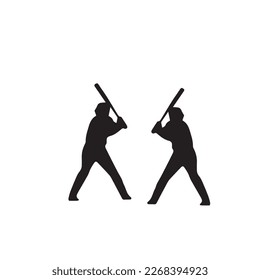 Set of Baseball player silhouette vector, Softball silhouette collection 