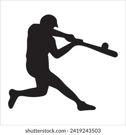 Set of Baseball player silhouette vector, Softball silhouette collection size eps 10.