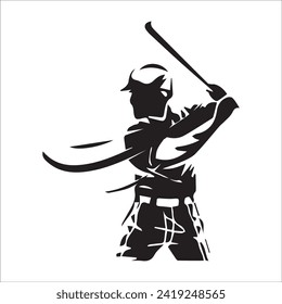 Set of Baseball player silhouette vector, Softball silhouette collection size eps 10.