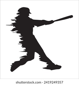 Set of Baseball player silhouette vector, Softball silhouette collection size eps 10.