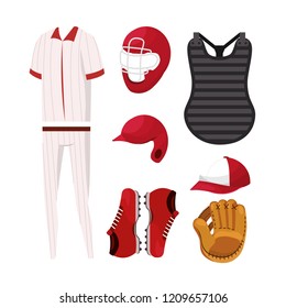 set baseball professional uniform and equipment
