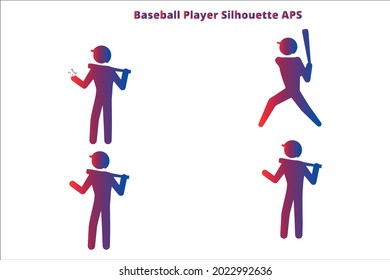 set of baseball silhouette abstract,  line isolated or logo isolated sign symbol vector, outline and stroke style Collection of high-quality color style vector illustration,