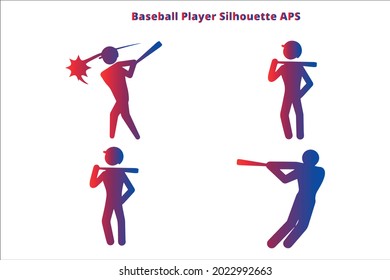 set of baseball silhouette abstract,  line isolated or logo isolated sign symbol vector, outline and stroke style Collection of high-quality color style vector illustration,
