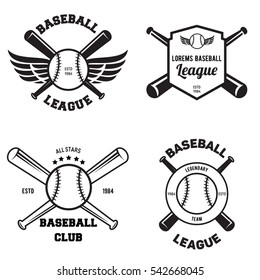 Set of baseball sport badge logo design template and some elements For logos badge banner emblem label insignia T-shirt screen and printing.