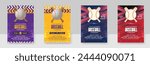 a set of baseball tournament flyer template retro or vintage design vector