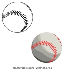 Set of baseball vector illustration. Baseball clipart