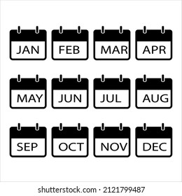 A set of basic calendar month icons vector
