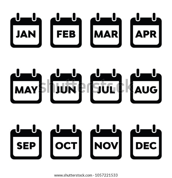 A set\
of basic calendar month icons in vector\
format.