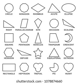 Set Basic Geometric Shapes Advance Mathematical Stock Vector (Royalty ...