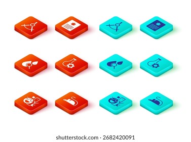 Definir formas geométricas básicas, mouse experimental, lupa e gota, tubo de teste, registro do paciente e ícone de bússola de desenho. Vetor