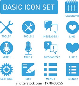 Set of basic icons appropriate for mobile apps, websites and etc. 
