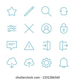 Set of basic interface icons for apps and web design.