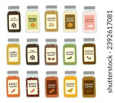 set of basic kitchen spice jars