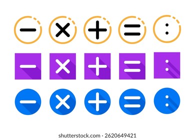 Set of basic math symbols, useful for educational or mathematical projects