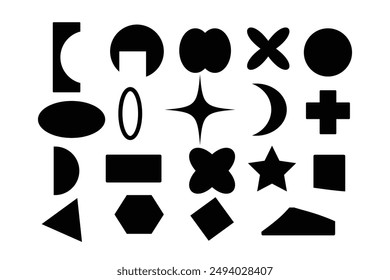 Set Of Basic Shape Icons. Line shape vector illustration isolated on white.