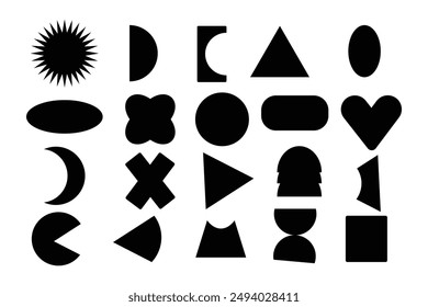 Set Of Basic Shape Icons. Line shape vector illustration isolated on white.