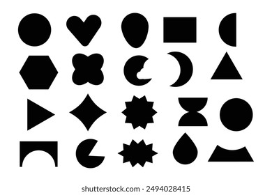 Set Of Basic Shape Icons. Line shape vector illustration isolated on white.