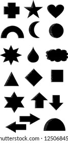 Set of basic shapes and symbols
