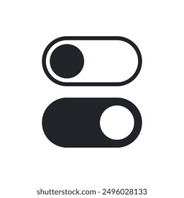 Set of basic toggle switches in different variation. User interfaces buttons. Vector icons in flat style